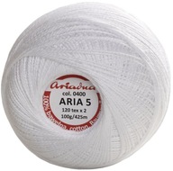 Cordonka Ariadna Aria 5 100g / 425m farba 0400 Biela