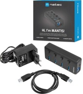 Hub Natec Mantis 2 4-port USB 3.0 + napájací zdroj