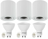 Sada 3x svietidla GU10 prisadené + LED GU10 5W