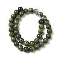 Prírodné korálky Jade Taiwančania, okrúhle, 10 mm, otvor 1 mm, 38 ks/38 cm