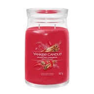 Yankee Candle Veľká podpisová šumivá škoricová sviatočná vonná sviečka