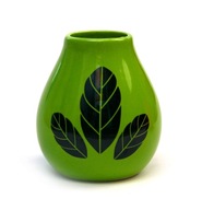 Matero Ceramic for Yerba Mate Calabash Luka Hoja Green 350ml Solid Large