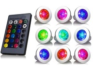 SADA 9x FAREBNÝCH GU10 RGB LED ŽIAROViek + DIAĽKOVÉ OVLÁDANIE