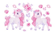 SET samolepiek na stenu UNICORN ROSES 100 x 150 cm