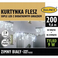 VONKAJŠIE ZÁCLONOVÉ LAMPY 200 LED SO STUDENÝM BIELEM BLESKOM