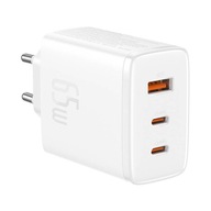 BASEUS RÝCHLA SIEŤOVÁ NABÍJAČKA GaN 65W 2x USB-C USB VÝKONNÝ ZDROJ 65W