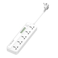 Napájacia lišta 5 AC zásuviek 6xUSB EU/US 2500W