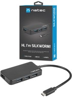 Hub Natec Silkworm 4-Porty Usb-C 3.0 4-PORTY Čierny