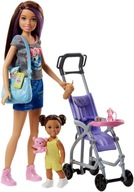 BARBIE SKIPPER BABY BÁBIKA V KOČÍKU + DOPLNKY FJB00