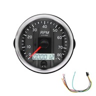 3,3-palcový 12V/24V Tachometer 0-8000RPM Tacho