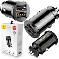 BASEUS MINI NABÍJAČKA DO AUTOMOBILKU 2x USB LED