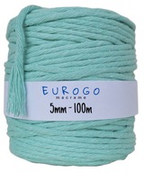 Macrame Cord Twisted Cotton Ecological Mint 100m 5mm