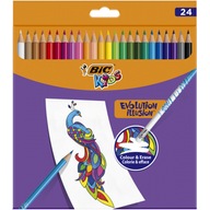 Stierateľné ceruzkové pastelky 24 KIDS BIC pasteliek