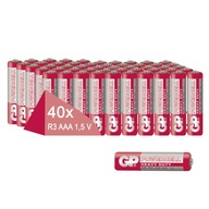 40x VÝKONNÁ BATÉRIA GP AAA R3 FINGERS SET 1,5V BATÉRIE