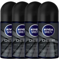 NIVEA Pánsky antiperspirant roll-on MEN Deep 4*50ml