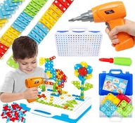 KREATÍVNE PUZZLE FAREBNÁ MOZAIKA 3D BLOKY PUZZLE + VŔTAČKA