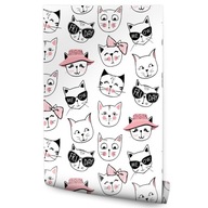 Tapeta pre deti Funny CATS Animals Inscriptions