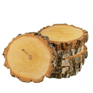 Plátky dreva, kotúče 10-12 cm, krásna kôra, 6 ks.