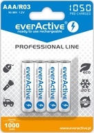 everActive R03 AAA NiMH 1050mAh dobíjacie batérie 4 ks