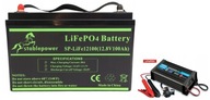 SÚPRAVA BATÉRIE LIFEPO4 12V 100Ah NABÍJAČKA 15A pre UPS SOLAR ŁÓDŹ CAMERA