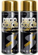 DECO COLOR LAK FARBA SPREJ ZLATÝ CHROM 2x 400ML