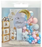 Ružová a modrá BABY Shower G45 balónová girlanda