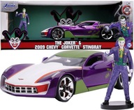 JOKER KOVOVÉ VOZIDLO CHEVY CORVETTE STINGRAY + OBRÁZOK 1:24 OTVORENIE DVERÍ