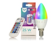 LED žiarovka E14 RGB White 5W + diaľkové ovládanie DISCO LAMPA