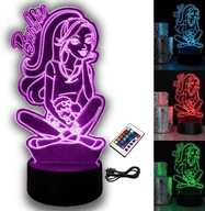 BARBIE NOČNÁ LAMPA 3D LED RGB DIAĽKOVÉ OVLÁDANIE ZA DARČEK