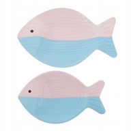 2ks Fish Wall Art Decor Beach drevená ozdoba