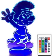 3D LED LAMPA SMERFY CIAMAJDA SMURF COLOR + USB DIAĽKOVÉ OVLÁDANIE