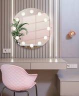 Dekoratívne zrkadlo na toaletný stolík Hollywood fi70