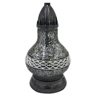 Grave Candle Large Lantern Premium Karafa Vitráž Mini Dekor Strieborná 34 cm