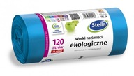 Ekologické vrecia na odpad, 120 l, 25 ks, modré