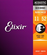 Elixir NanoWeb 80/20 Bronze 11-52 Custom (11027)