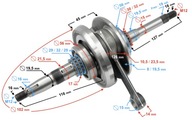 Kľukový hriadeľ SKÚTER 125 4T HORIZONTÁLNY VZDUCH HURRIKÁN