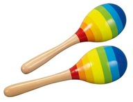 Drevený nástroj Rainbow maracas 2 ks Goki