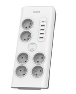 Philips Prepäťová lišta 6 AC zásuviek Fr 40W