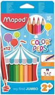 Pastelka MAPED Colorpeps max trojuholníková 12 farieb