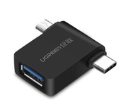 2v1 USB (A) 3.0 na USB-C a micro-USB OTG adaptér UGREEN