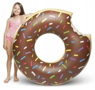 Veľký plavecký kruh 120 cm ČOKOLÁDOVÝ DONUT nafukovací vodný matrac