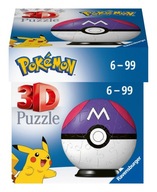 POKEMON PUZZLE 3D POKEBAL MASTER BALL 54 ELEMENTOV.