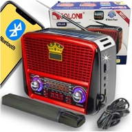 BLUETOOTH SOLÁRNE RÁDIO PRENOSNÉ RETRO BATÉRIOVÉ SOLÁRNE KUCHYŇA USB FM SD