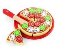 Drevená pizza na krájanie s doplnkami Viga Toys