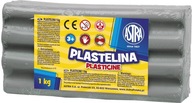 Plastelína 1kg Astra sivá/sivá