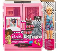 Barbie šatník s oblečením a bábikou GBK12