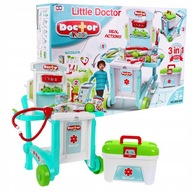 Lekárska súprava LITTLE DOCTOR pre deti VOZÍČEK + ZDRAVOTNÍCKE POMÔCKY