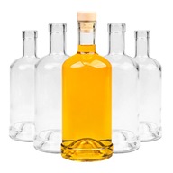 SET 5 ks TADEK sklenené fľaše 500 ml 0,5 L na LIKÉRY VÍNO LIKÉR CIDER