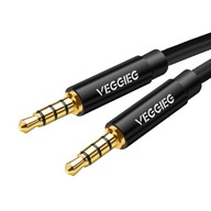 ZVUKOVÝ KÁBEL MINI jack 3,5 mm VEGGIEG HQ OFC AUX 4-PIN 5m