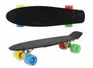 KRÁTKY SKATEBOARD 56cm FISZKA DOSKA S ŽIARIVÝMI KOLIESKAMI